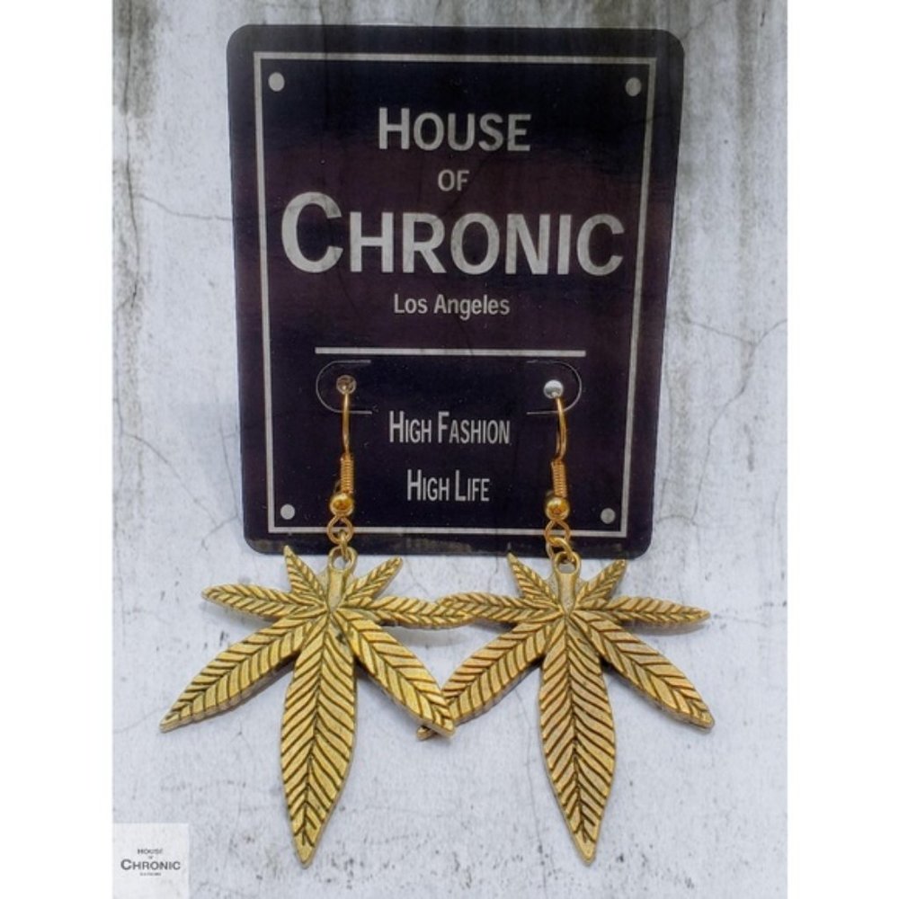 The Dank Drop Antique Gold Cannabis weed teardrop